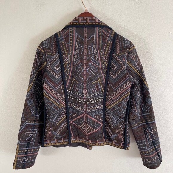 JOHNNY WAS Biya Metallic Embroidered Studded Lined Jacket: NWOT! XS (Runs Large) - Picture 7 of 8